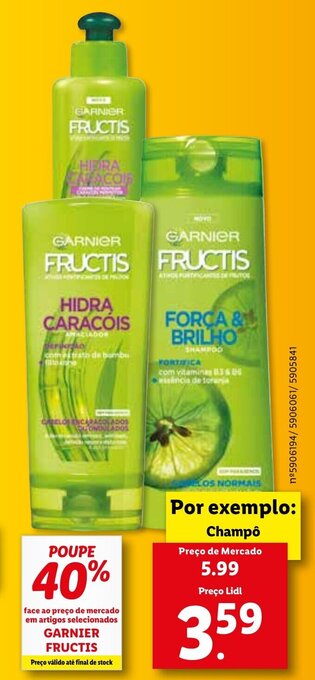 Lidl Garnier Fructis Champô promoção