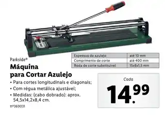 Lidl Parkside Máquina para Cortar Azulejo promoção