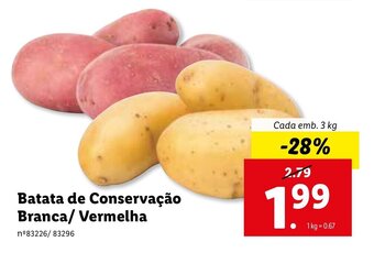 Lidl Batata de Conservação Branca/Vermelha 3kg promoção