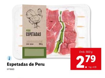Lidl Espetadas de Peru 560g promoção