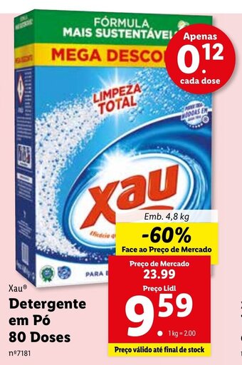 Lidl Xau Detergente em Pó 80 Doses 4,8kg promoção