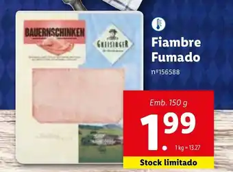 Lidl Fiambre Fumado 150g promoção