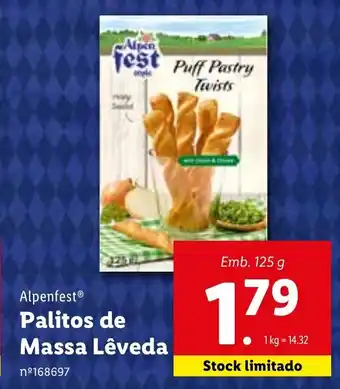 Lidl Alpenfest Palitos de Massa Lêveda 125g promoção