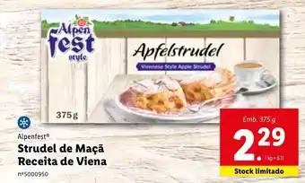 Lidl Alpenfest Strudel de Maçã ReEceita de Viena 375g promoção