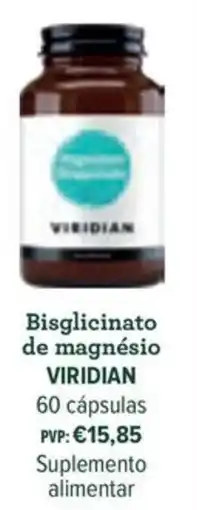 Celeiro Bisglicinato de magnésio viridian promoção