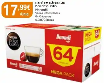 Intermarché Café Cápsulas Dolce Gusto Nescafé 64Cápsulas promoção
