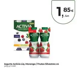Aqui é fresco logurte Activia Liq. Morango/Frutos Silvestres x4 promoção