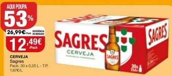 Intermarché Cerveja Sagres 30 x 0,25L promoção