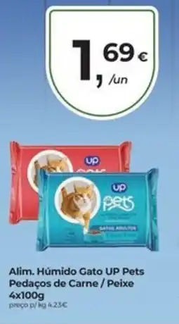 Aqui é fresco Alim. Húmido Gato UP Pets Pedaços de Carne / Peixe promoção