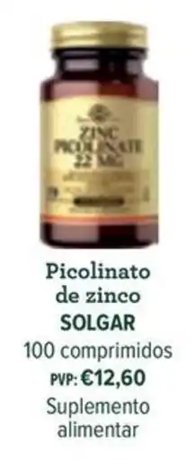 Celeiro Picolinato de zinco solgar promoção