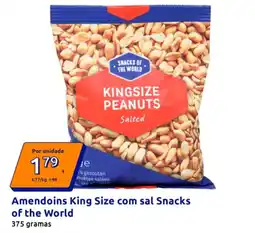 Action Amendoin King Size com sal Snacks of the World promoção