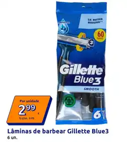 Action Lâminas de barbear gillette blue3 promoção