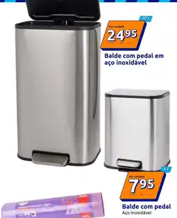 Action Balde com pedal em aço inoxidável promoção