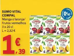E.Leclerc Sumo vital compal manga e laranja/frutos vermelhos promoção