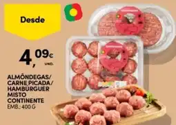Continente Bom dia Almôndegas/Carne Picada/Hambúrguer Misto Continente promoção