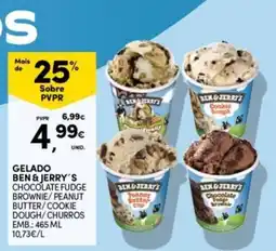 Continente Bom dia gelado ben & jerry's chocolate fudge brownie/ peanut butter/ cookie dough/ churros promoção