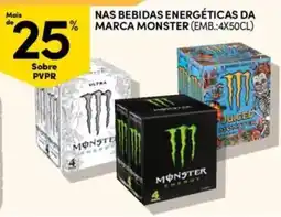Continente Bom dia Bebidas energéticas da marca monster promoção