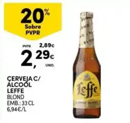 Continente Bom dia Cerveja c/ alcool leffe blond promoção