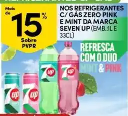 Continente Bom dia refrigerantes c/ gás zero pink e mint da marca seven up promoção