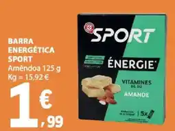 E.Leclerc Barra energética sport amêndoa promoção