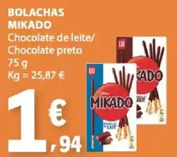 E.Leclerc Bolachas mikado chocolate de leite chocolate preto promoção