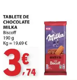 E.Leclerc Tablete de chocolate milka biscoff promoção