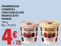 E.Leclerc franui framboesas cobertas com chocolate negro/leite promoção