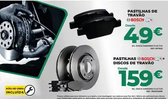 Feu Vert pastilhas de travão bosch promoção