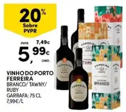 Continente Bom dia vinho do porto ferreira branco/tawny/ruby promoção