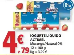 E.Leclerc Iogurte líquido actimel morango/natural 0% promoção