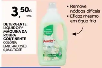 Detergente líquido p/ máquina da roupa continente colônia