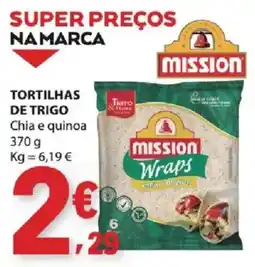 E.Leclerc Tortilhas de trigo chia e quinoa promoção