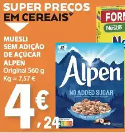 E.Leclerc Muesli sem adição de açúcar alpen promoção