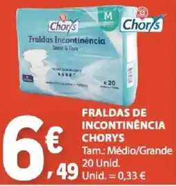 E.Leclerc Fraldas de incontinência chorys promoção