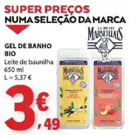 E.Leclerc gel de banho bio leite de baunilha le petit marseillais promoção