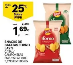 Continente Bom dia Snacks de batatas forno lay's promoção