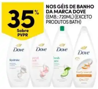 Nós géis de banho da marca dove