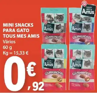 E.Leclerc mini snacks para gato tous mes amis promoção