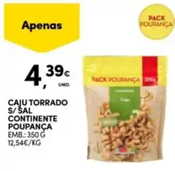 Continente Bom dia Caju torrado s/ sal continente poupança promoção