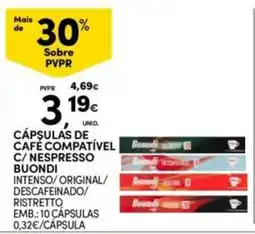 Continente Bom dia Cápsulas de café compatível c/ nespresso buondi promoção