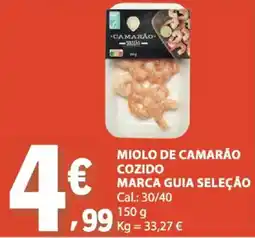 E.Leclerc miolo de camarão cozido marca guia seleção promoção