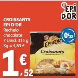 E.Leclerc Croissants epi d'or recheio chocolate promoção