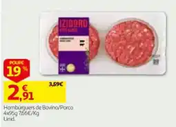 Auchan Iziboro Hambúrguers de Bovino/Porco promoção