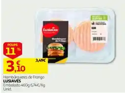 Auchan Hambúrgueres de Frango LusiaVés promoção