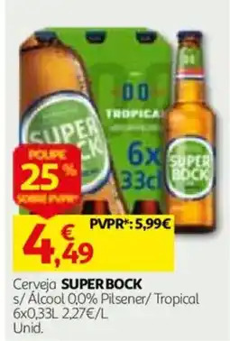 Auchan Cerveja superbock s/ álcool 0,0% pilsener/ tropical promoção