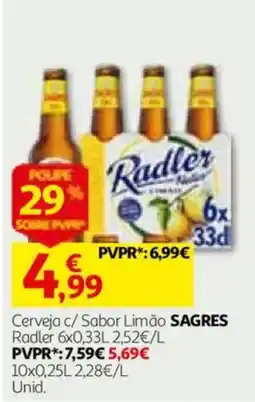 Auchan Cerveja c/ Sabor Limão Sagres promoção