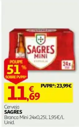 Auchan Cerveja Sagres Branca Mini promoção