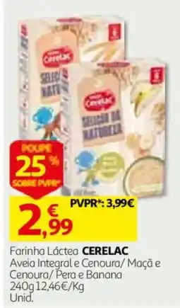 Auchan Farinha Láctea Cerelac Aveia Integral e Cenoura/Maçã e Cenoura/Pera e Banana promoção
