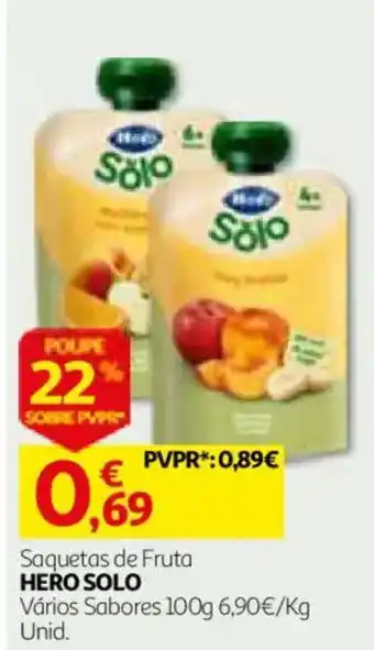 Auchan saquetas de fruta hero solo promoção
