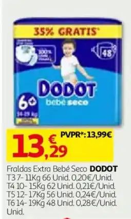 Auchan Fraldas Extra Bebé Seco DODOT promoção